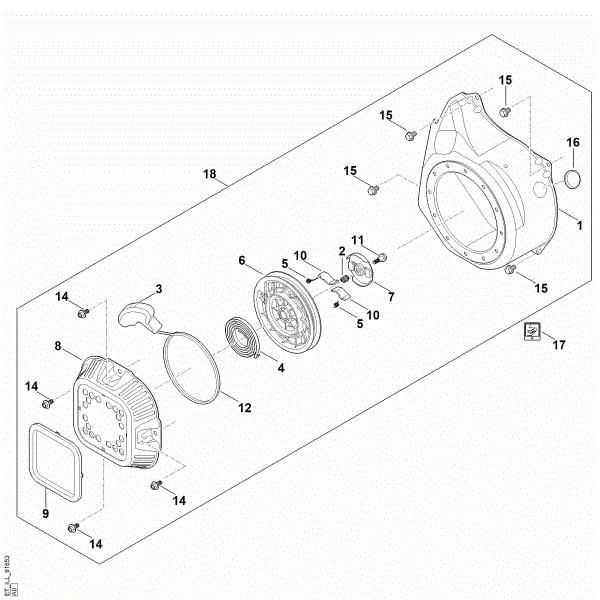 Imagem de J - Sistema de arranque, cárter do ventilador EHC 700.0 (EHC700-0004)
