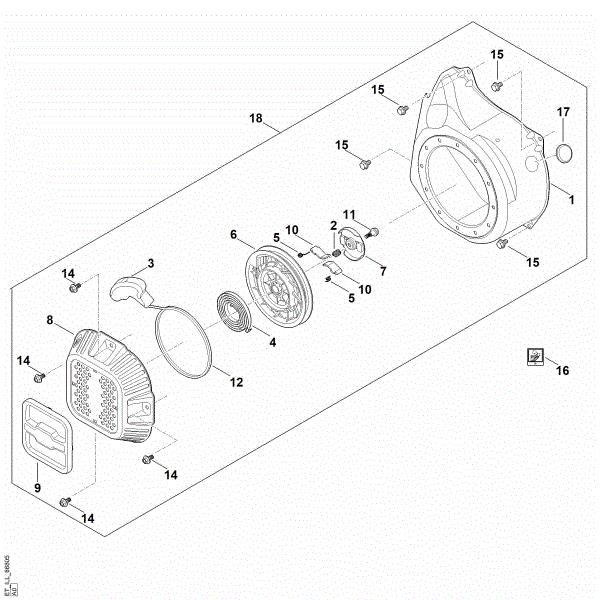 Imagem de J - Sistema de arranque, cárter do ventilador EHC 705.0 (EHC705-0002)