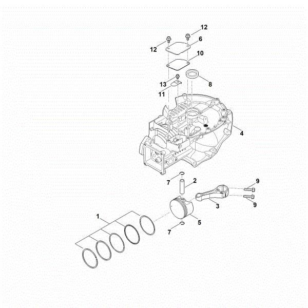Imagem de C - Cárter do bloco do motor, êmbolo, biela EVC 300.0 E (EVC300-0002)