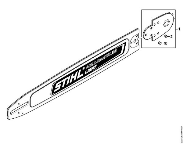 Guias Guia SL 63cm/25" 1,6mm/0.063" 3/8" Rollomatic ES Light 3/8" 11 Dentes da marca Stihl