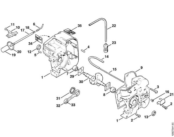 Moto-serras a gasolina (MS) 009 E Caixa da cambota da marca Stihl