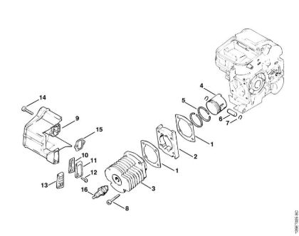 Moto-serras a gasolina (MS) 009 E Cilindro da marca Stihl