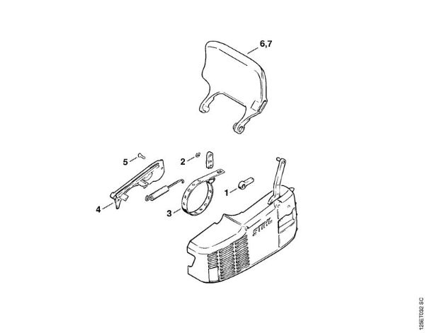 Moto-serras a gasolina (MS) 009 Q Freio da corrente (25.84) da marca Stihl