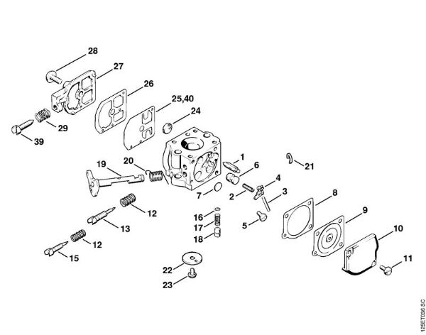 Moto-serras a gasolina (MS) 010 AVEQ Carburador C1S-S1 da marca Stihl
