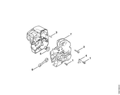 Moto-serras a gasolina (MS) 011 AVE Caixa da cambota (35.85), (25.84) da marca Stihl