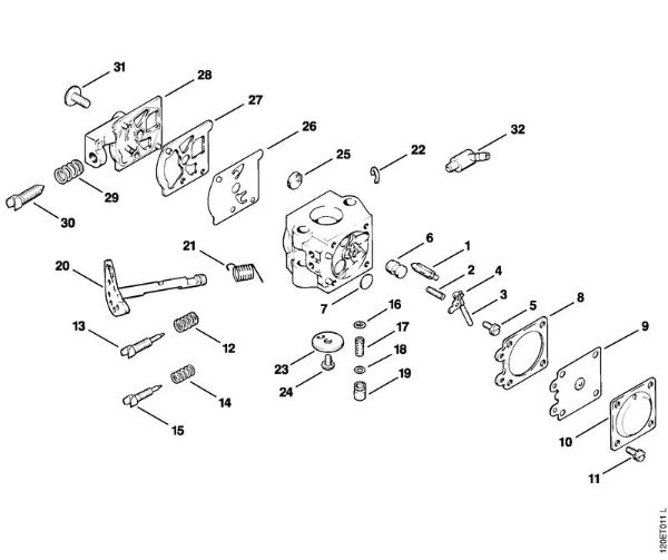 Moto-serras a gasolina (MS) 011 AVE Carburador WT-29 da marca Stihl