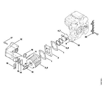 Moto-serras a gasolina (MS) 011 AVE Cilindro da marca Stihl