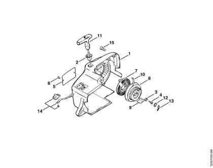 Moto-serras a gasolina (MS) 011 AVE Dispositivo de arranque da marca Stihl