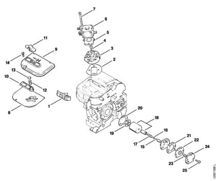 Moto-serras a gasolina (MS) 011 AVE Filtro de ar, Bomba de óleo da marca Stihl