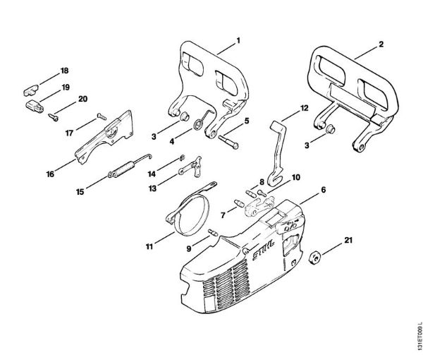 Moto-serras a gasolina (MS) 012 AVEQ Freio da corrente da marca Stihl