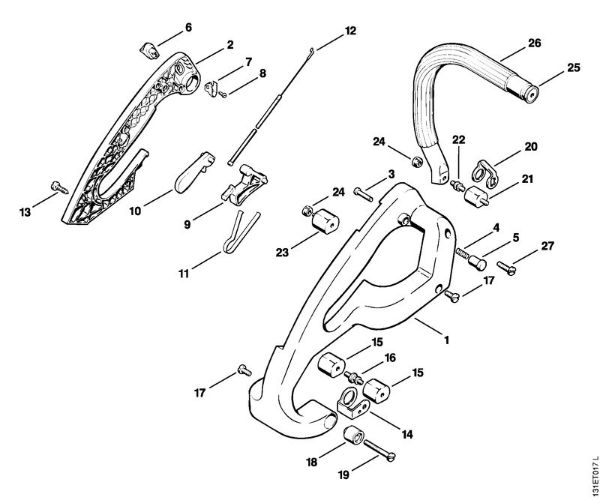 Moto-serras a gasolina (MS) 012 AVTEQ Cabo da mão AVT da marca Stihl