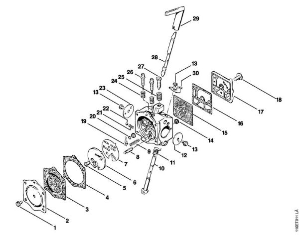 Moto-serras a gasolina (MS) 015 AV Carburador HDC-17 da marca Stihl