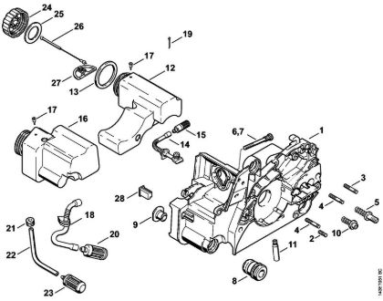 Moto-serras a gasolina (MS) 017 Cárter do motor da marca Stihl