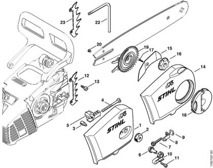 Moto-serras a gasolina (MS) 019 T Tampa do carreto da marca Stihl
