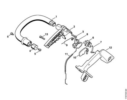 Moto-serras a gasolina (MS) 019 T Tubo do punho da marca Stihl