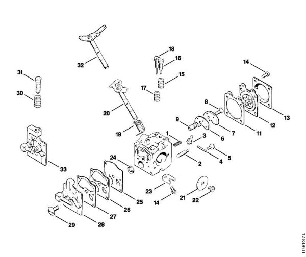 Moto-serras a gasolina (MS) 020 (1114) Carburador WA-1, WA-86 (36.80) da marca Stihl