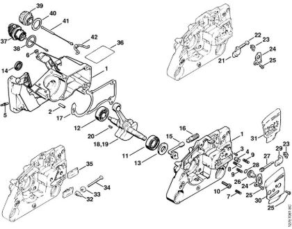 Moto-serras a gasolina (MS) 024 Caixa da cambota da marca Stihl