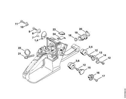 Moto-serras a gasolina (MS) 024 Sistema anti-vibratório da marca Stihl