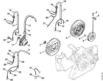 Moto-serras a gasolina (MS) 024 SWVH Sistema de ignição da marca Stihl
