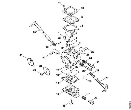 Moto-serras a gasolina (MS) 025 Carburador WT-215, WT-286 da marca Stihl