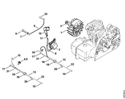 Moto-serras a gasolina (MS) 025 Sistema de ignição da marca Stihl