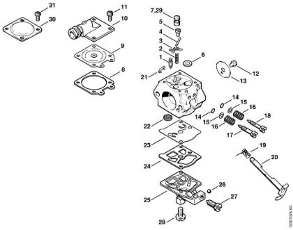 Moto-serras a gasolina (MS) 026 Carburador WT-426 da marca Stihl