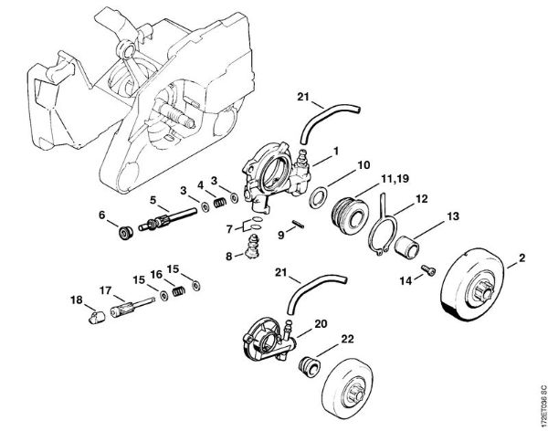 Moto-serras a gasolina (MS) 026 W Bomba de óleo da marca Stihl