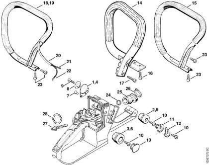 Moto-serras a gasolina (MS) 026 W Sistema anti-vibratório da marca Stihl