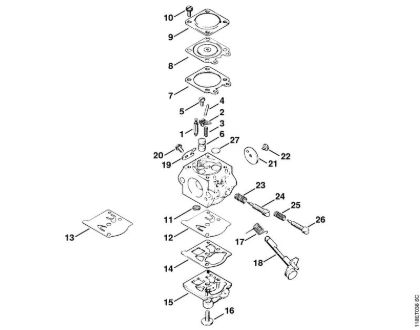 Moto-serras a gasolina (MS) 028 W Carburador WT-16 da marca Stihl