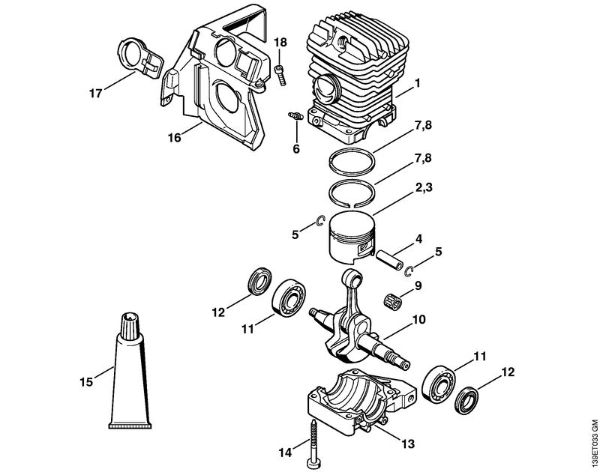 Moto-serras a gasolina (MS) 029 Cilindro 029 da marca Stihl