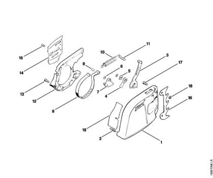 Moto-serras a gasolina (MS) 032 AV Freio da corrente da marca Stihl