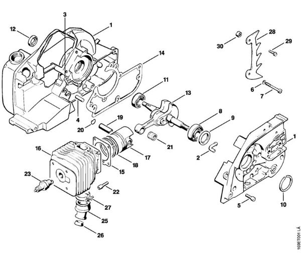 Moto-serras a gasolina (MS) 032 AVE Caixa da cambota, Cilindro da marca Stihl