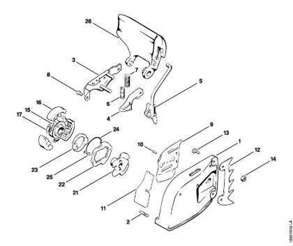 Moto-serras a gasolina (MS) 032 AVEQW Travão da corrente com embreagem de separação da marca Stihl