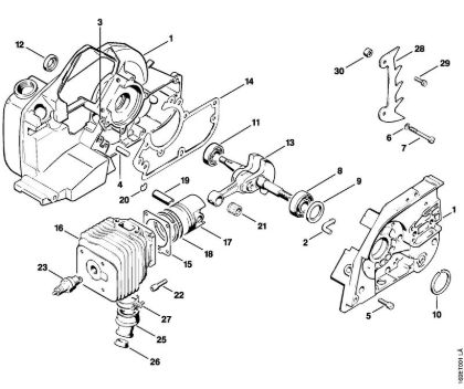 Moto-serras a gasolina (MS) 032 AVEW Caixa da cambota, Cilindro da marca Stihl