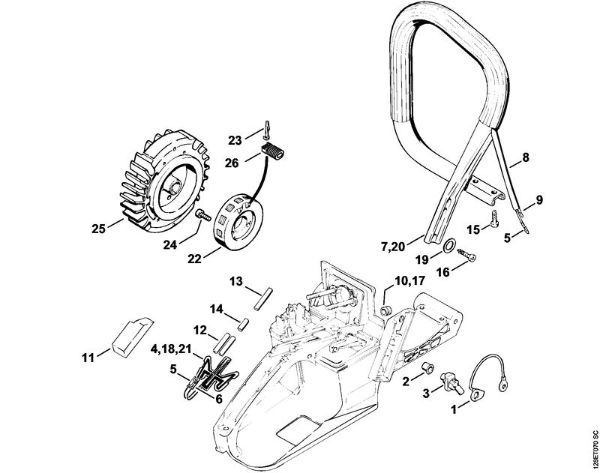 Moto-serras a gasolina (MS) 034 Aquecimento da marca Stihl