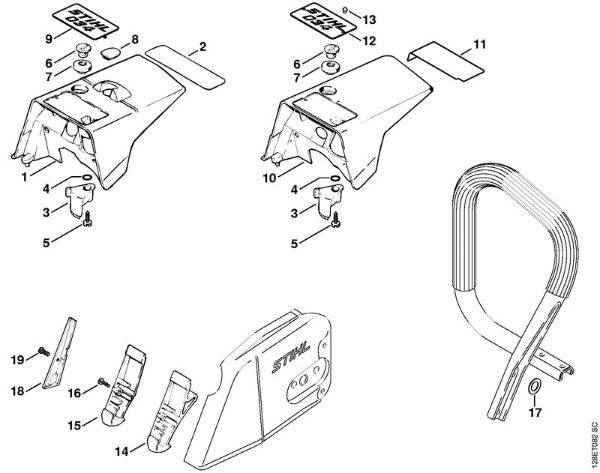 Moto-serras a gasolina (MS) 034 Cobertura (31.2001) da marca Stihl