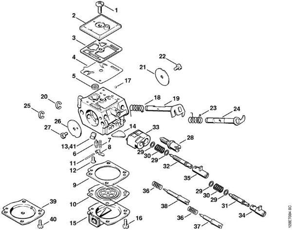 Moto-serras a gasolina (MS) 034 S Carburador C3A-S39 da marca Stihl