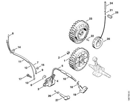 Moto-serras a gasolina (MS) 036 BR Sistema de ignição da marca Stihl