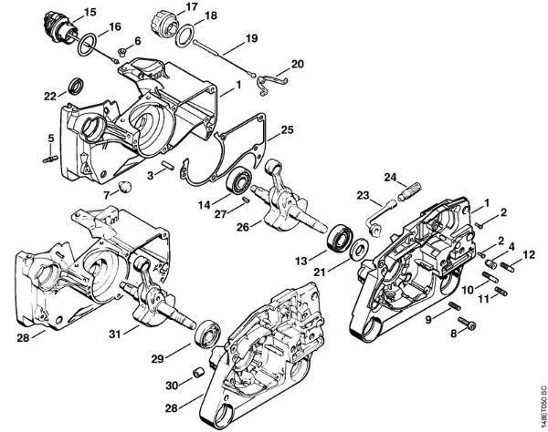Moto-serras a gasolina (MS) 036 QS Caixa da cambota da marca Stihl