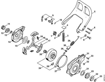 Moto-serras a gasolina (MS) 036 QS Embreagem, Freio da corrente da marca Stihl