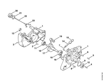 Moto-serras a gasolina (MS) 038 FB Caixa da cambota da marca Stihl