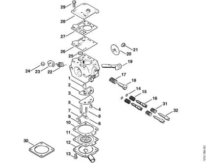 Moto-serras a gasolina (MS) 038 FB Carburador Bing 48A101 (50.2008) da marca Stihl