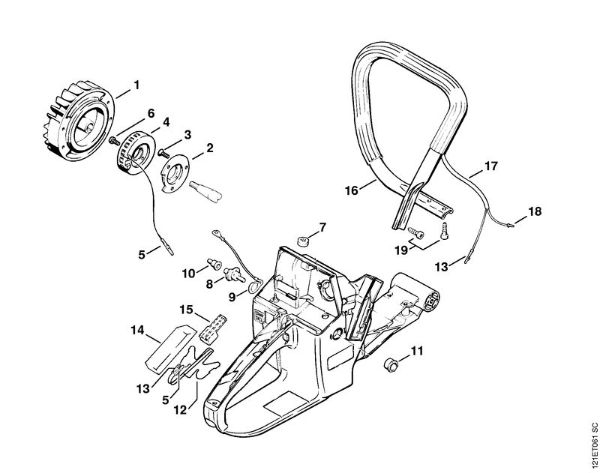Moto-serras a gasolina (MS) 038 MW Aquecimento da marca Stihl