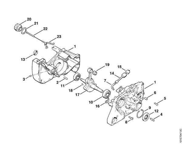 Moto-serras a gasolina (MS) 038 W Caixa da cambota da marca Stihl