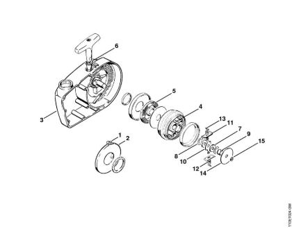 Moto-serras a gasolina (MS) 041 AVEQ Dispositivo de arranque (11.68) da marca Stihl