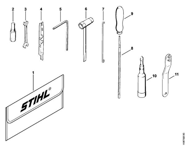 Moto-serras a gasolina (MS) 041 AVFBQ Ferramentas, Acessórios especiais da marca Stihl