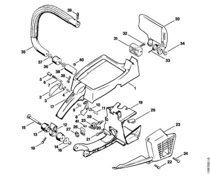 Moto-serras a gasolina (MS) 041 AVFBQ Quadro do punho, Cobertura da marca Stihl