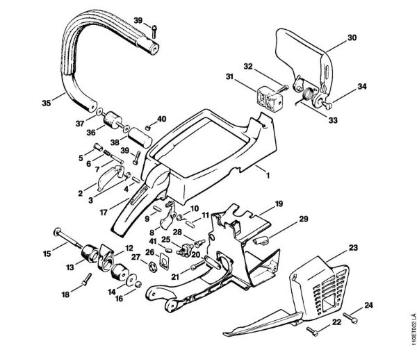 Moto-serras a gasolina (MS) 041 AVQ Quadro do punho, Cobertura da marca Stihl