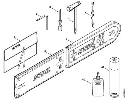 Moto-serras a gasolina (MS) 044 C Ferramentas, Acessórios especiais da marca Stihl