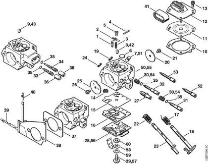 Moto-serras a gasolina (MS) 044 W Carburador HD-15, HD-17, HD-11, HD-10 da marca Stihl